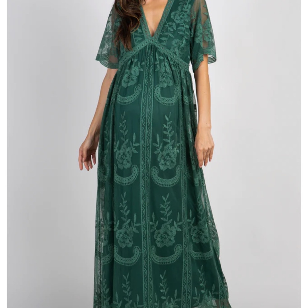 Pinkblush Green Floral Maxi Dress